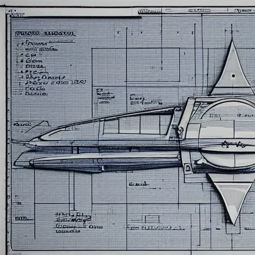 Image similar to a blueprint of a spaceship