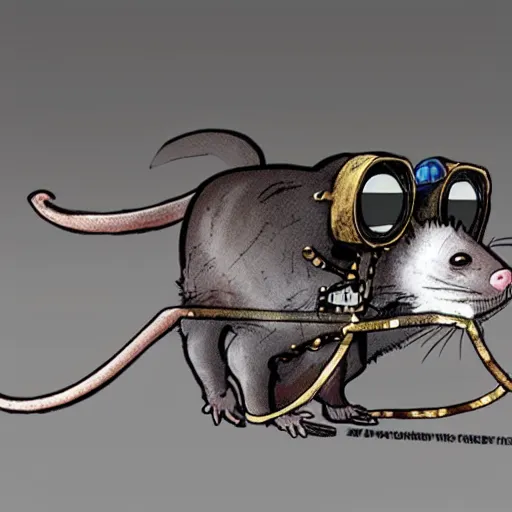 Image similar to a rat with steampunk googles, by Eiichiro Oda