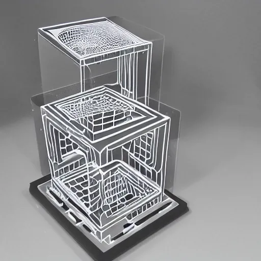 Prompt: recursive 3 d printer by m. c. escher