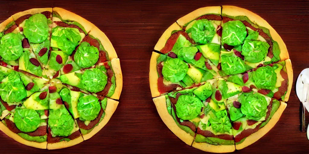 Image similar to avocado pizza, 3 d render, highly detailed, 8 k