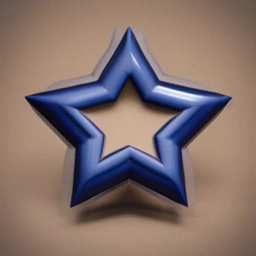 Prompt: dark blue ceramic star shape, 3 d render