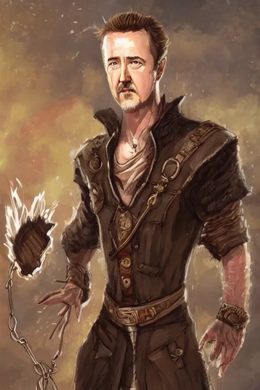 Prompt: edward norton portrait as a dnd character fantasy art.