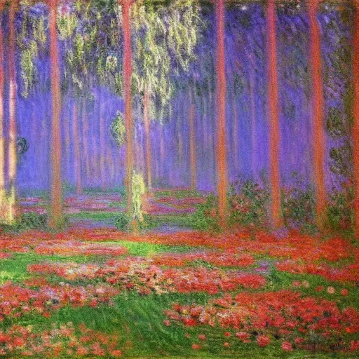 Image similar to A magical forest by Claude Monet