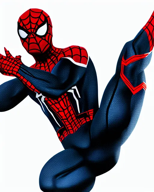 Image similar to photorealistic, hyperdetailed sketch of black spider - man suit with white webbing