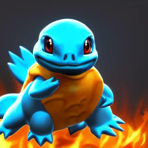 Prompt: a squirtle made of fire, ultra realistic, concept art, intricate details, highly detailed, photorealistic, octane render, 8 k, unreal engine, art by frank frazetta, simon bisley, brom