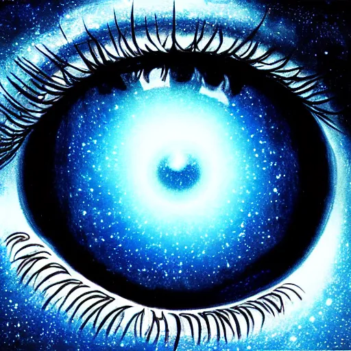 Image similar to galaxy in the eye 👁️ , high quality, high details, digital art, realistic