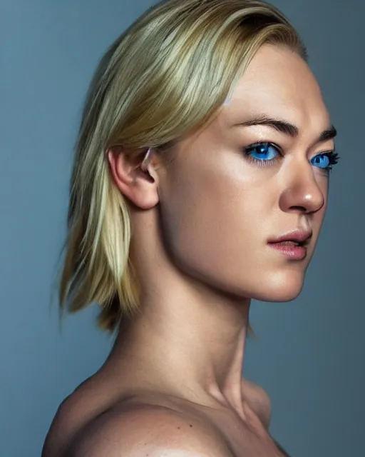 Prompt: yvonne strahovski, full shot, very anime, digital art, ambient lighting, perfect composition, dynamic lighting, detailed face, very extremely detailed blue eyes, smooth shading