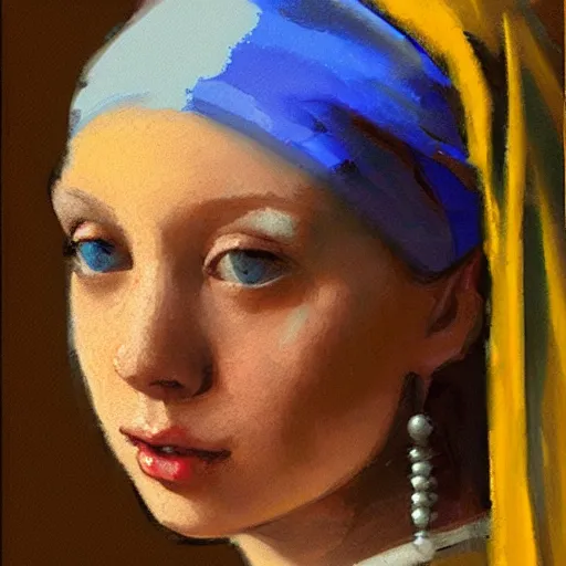 Prompt: a girl with a pearl earring in the style of craig mullins