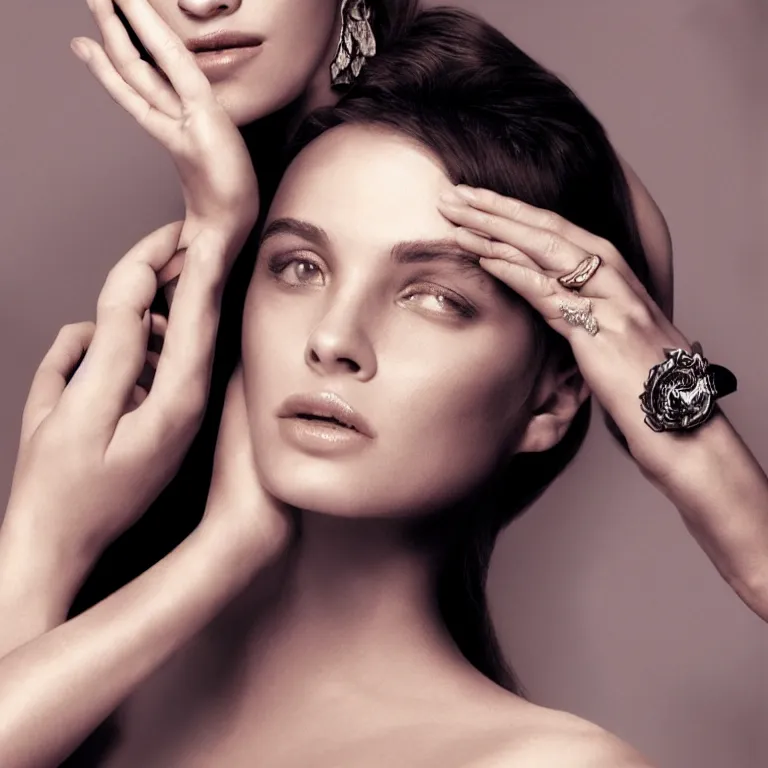 Prompt: portrait fragrance advertising campaign by michelangelo