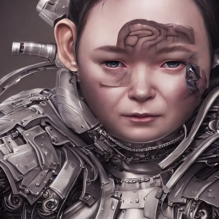 Image similar to hyper - realistic bjork leather cyborg - by tom bagshaw, by ilya kuvshinov, rtx rendering, octane render 1 2 8 k, maya, extreme high intricate details by wlop, digital anime art by ross tran, medium shot, close up shot, composition by sana takeda, dramatic lighting by greg rutkowski, 8 k, trending on artstation