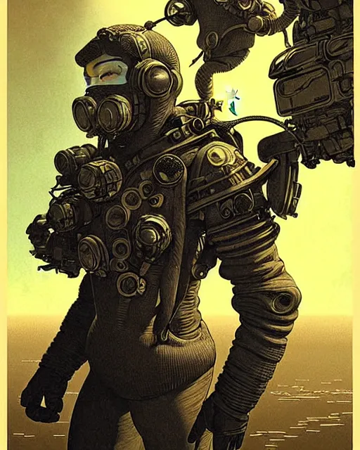 Prompt: cherub overwatch, mask, balaclava, character portrait, portrait, close up, concept art, intricate details, highly detailed, vintage sci - fi poster, retro future, vintage sci - fi art, in the style of chris foss, rodger dean, moebius, michael whelan, and gustave dore