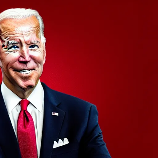 Image similar to joe biden with glowing red eyes, photoshop