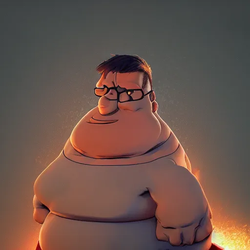 Image similar to peter griffin going super sayain, au naturel, hyper detailed, digital art, trending in artstation, cinematic lighting, studio quality, smooth render, unreal engine 5 rendered, octane rendered, art style by klimt and nixeu and ian sprigger and wlop and krenz cushart