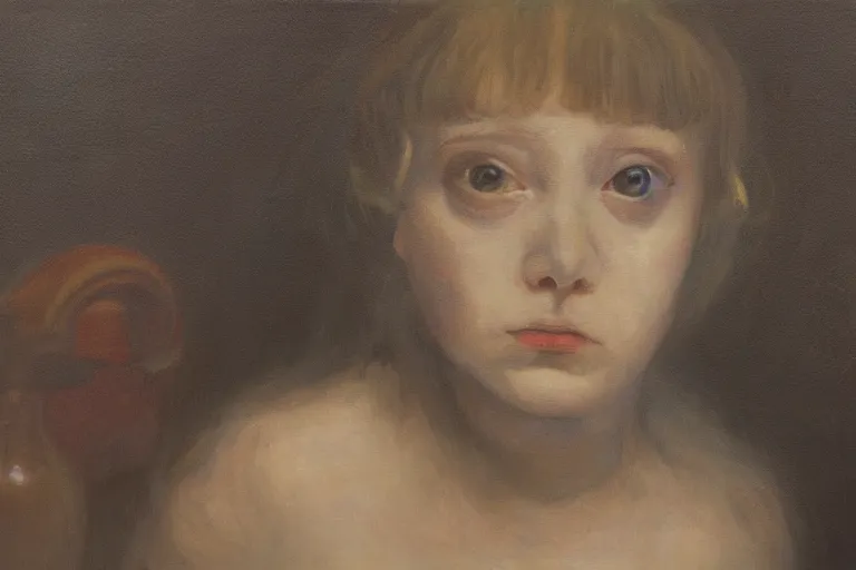 Image similar to 'adequately informed sadness', Oil on Linen, private collection, masterpiece