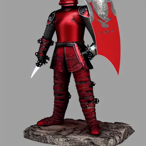Prompt: red medieval knight, style of hydro74, detailed, 4k