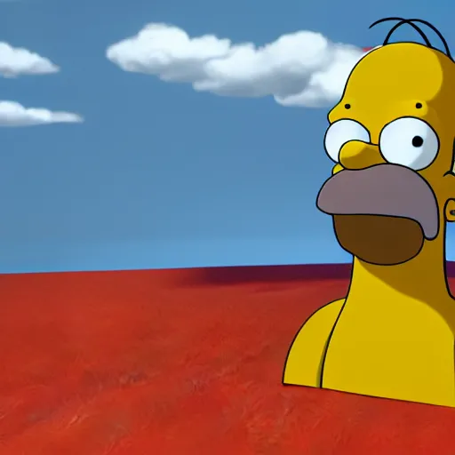 Prompt: 3 d render of homer disappearing