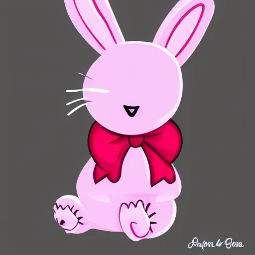 Image similar to illustration pink bunny, cartoon, funny