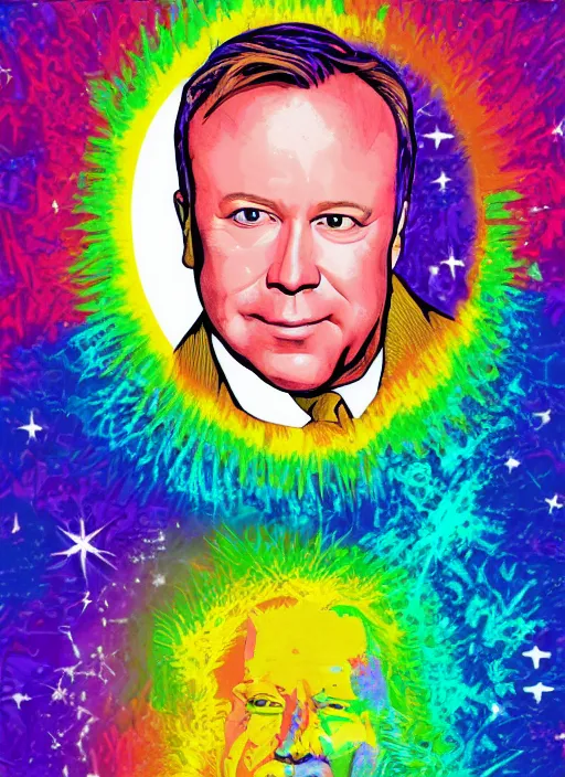 Image similar to alex jones by Zbigniew Brzezinski lisa frank