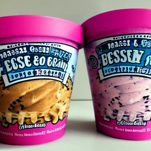 Prompt: pasta rose flavoured ben and jerry's ice cream