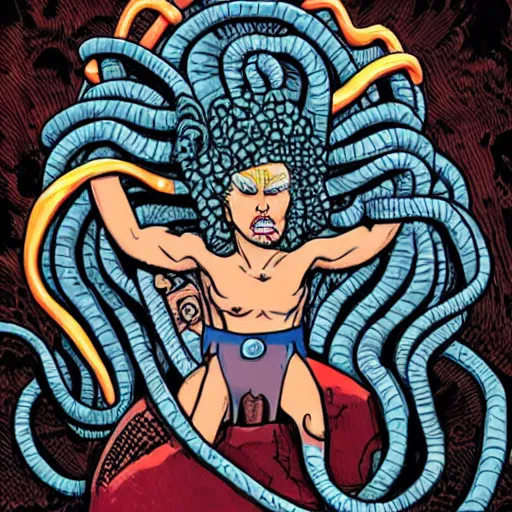 Image similar to medusa as donald trump