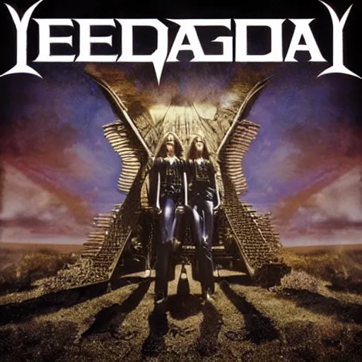 Image similar to megadeth album cover, band name,