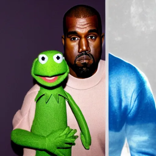 Prompt: kanye as a muppet