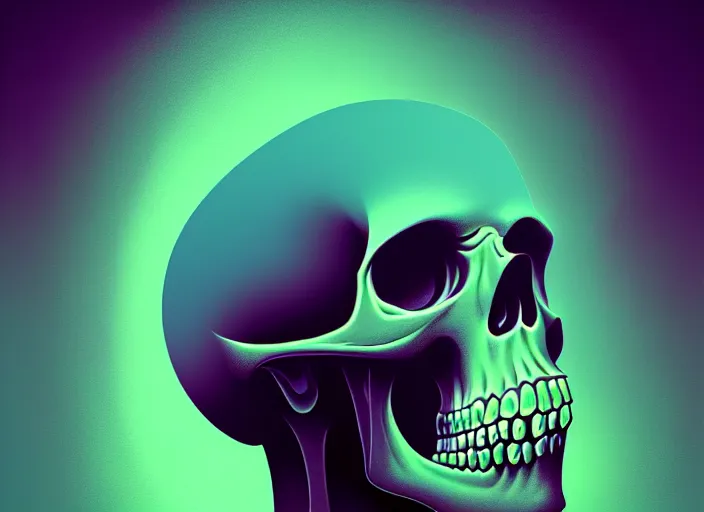 Image similar to portrait of skull character, colorful, modern art deco, mads berg, karolis strautniekas, christopher balaskas, stippled light, fog, moody, fine texture, editorial illustration, dramatic lighting, dynamic composition, detailed, matte print, dynamic perspective, muted color