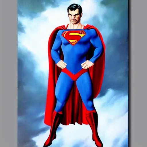 Image similar to ultra realistic portrait painting of tom selleck as superman, art by frank frazetta, 4 k, ultra realistic, highly detailed, epic lighting