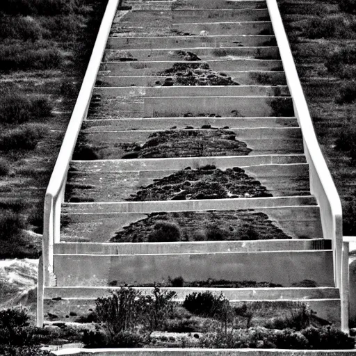 Prompt: a stairways to heaven meeting a highway to hell