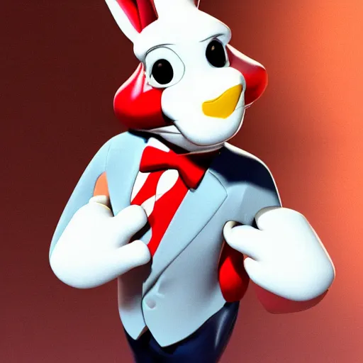 Prompt: roger rabbit as a real person, photorealistic, cinematic