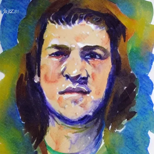 Image similar to paint with jazza portrait, watercolours