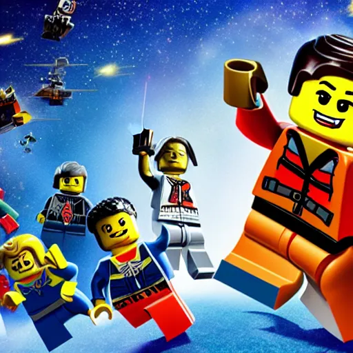 Image similar to promotional still image of a lego movie about the second world war