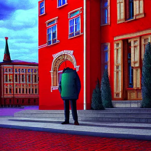 Image similar to russian poet boris borisovich the red looks into the eyes, the city of yekaterinburg, a beautiful portrait, natural lighting, path traced, highly detailed, high quality, digital painting