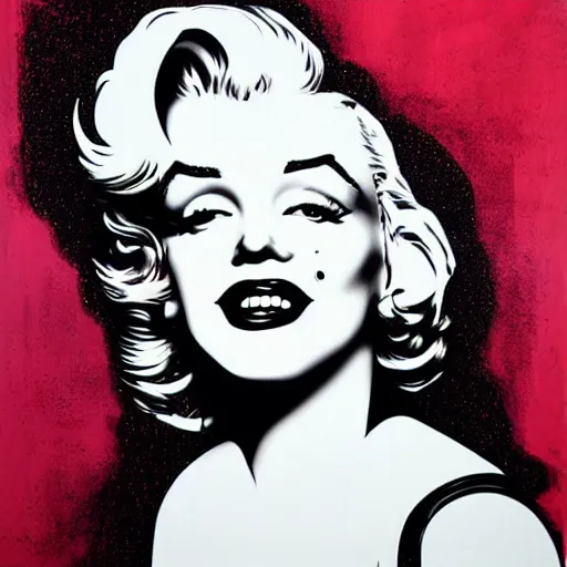 Prompt: marilyn monroe by james jean detailed screen print