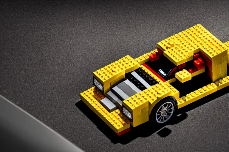 Image similar to Porsche made out of Lego, octane render, studio light, 35mm,