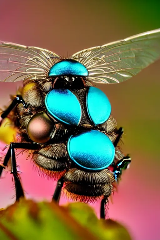 Image similar to high quality macro macro metallic tachinid fly! gorgeous highly detailed hannah yata elson peter cinematic turquoise lighting high quality low angle hd 8k sharp shallow depth of field