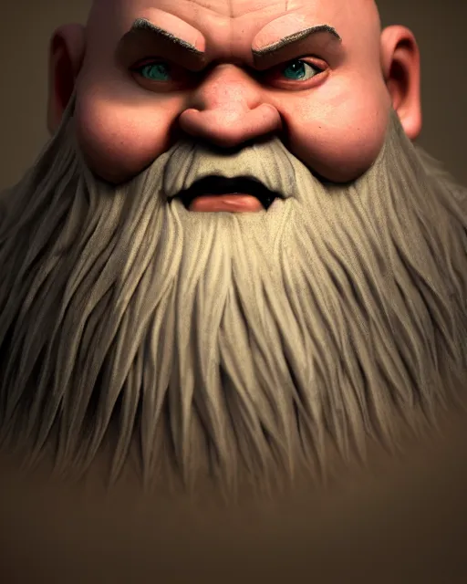 Prompt: bald gnome big white beard, dagger, bomb, running, field, angry, hyper realism, cinematic, volumetric lighting, high detail, octane render, unreal engine, 8 k, depth of field, concept art, dnd, digital art, deviantart artstation, extremely detailed, very sharp, in the style of