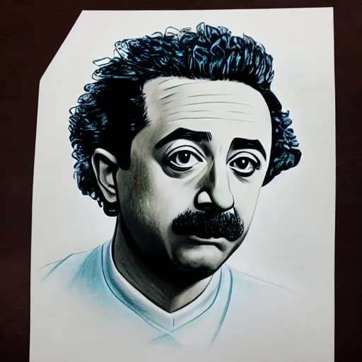 Image similar to Color pencil drawing of Xavi Hernandez as Albert Einstein