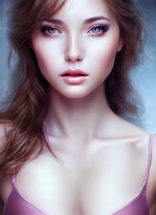 Image similar to a gorgeous female photo, professionally retouched, soft lighting, realistic, smooth face, full body shot, torso, dress, perfect eyes, wide angle, sharp focus on eyes, 8 k high definition, insanely detailed, intricate, elegant, art by artgerm, snowy winter