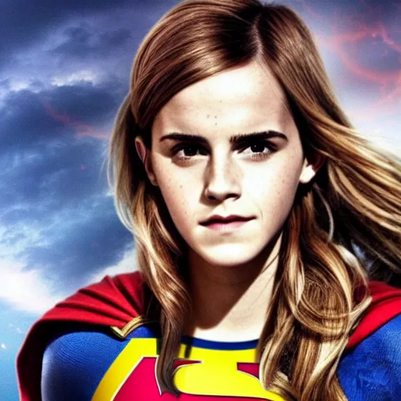 Image similar to emma watson as supergirl