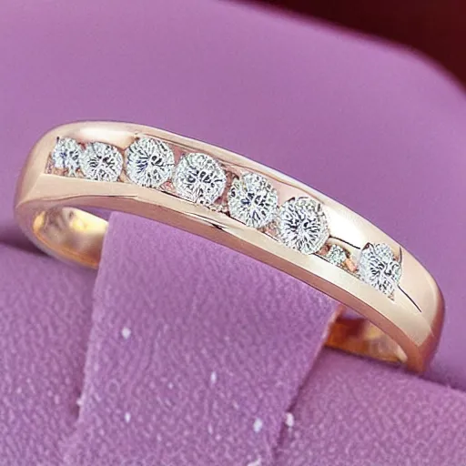 Prompt: thin wedding ring for women with 3 small diamonds