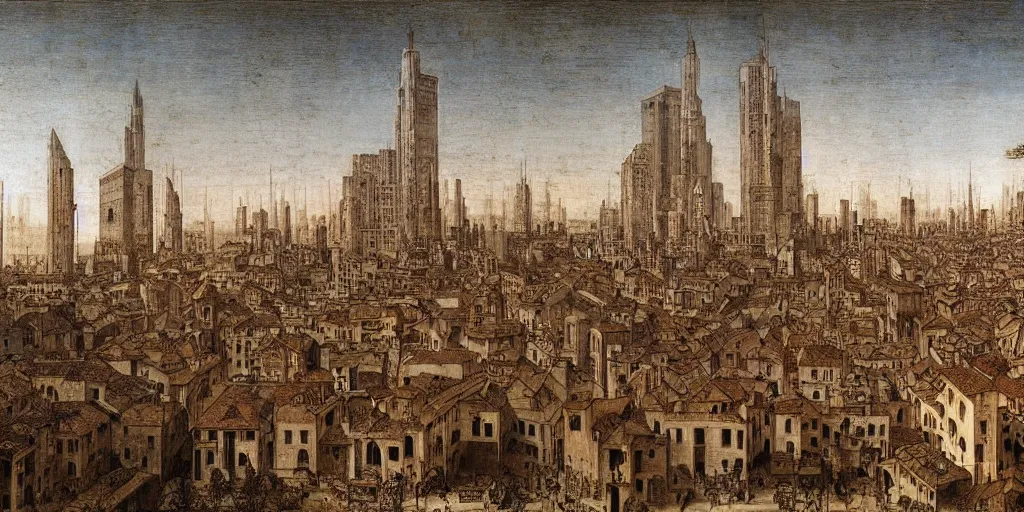 Image similar to : city design by Leonardo di ser Piero da Vinci