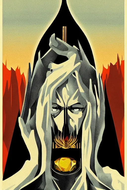 Image similar to Sauron in the style of 1984, Russian Communist posters