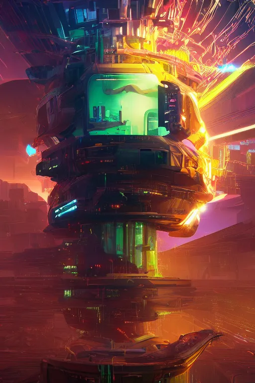 Image similar to an incredible digital art painting of synapse firing, beeple and jean giraud, abstract conceptual, metaphysical, cinema 4 d, octane render, cyberpunk theme