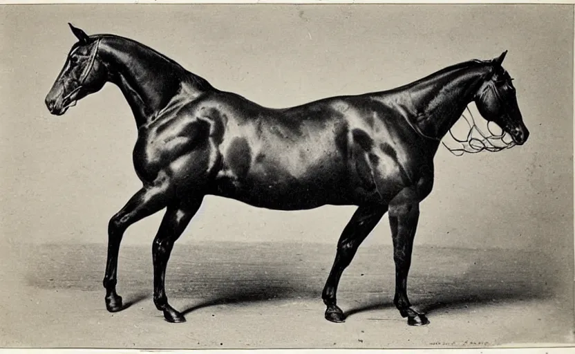 Prompt: horse with muscles, strong, flex, cool, 1 8 5 0 s