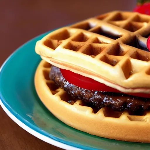 Prompt: waffle cheeseburger hd 4k