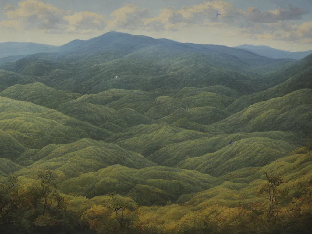 Image similar to appalachian landscape of the laurentian region, artwork by yang yongliang.