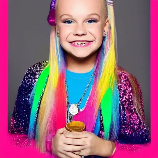 Image similar to jojo siwa on the american 2 5 cent coin