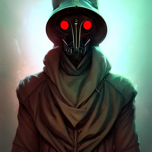 Prompt: a portrait of a cybernetic plague doctor, cyberpunk concept art by pete mohrbacher and wlop and artgerm and josan gonzales, digital art, highly detailed, intricate, sci-fi, sharp focus, Trending on Artstation HQ, deviantart, unreal engine 5, 4K UHD image