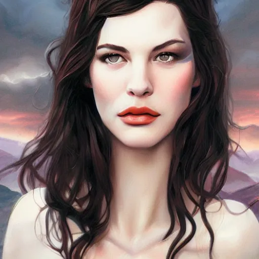 Image similar to liv tyler 2 0 - years old as the greek god of lightning, highly detailed, crazy aerosmith, young, by artgerm and greg rutkowski